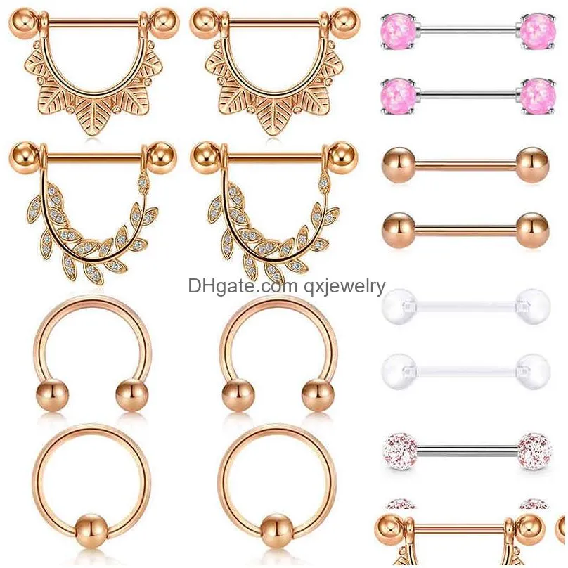 Tongue Rings 14G Stainless Steel Straight Barbell Tongue Rings Women Cz Heart Chain Dangle Nipple Piercing223Z Drop Delivery Jewelry Dhovr