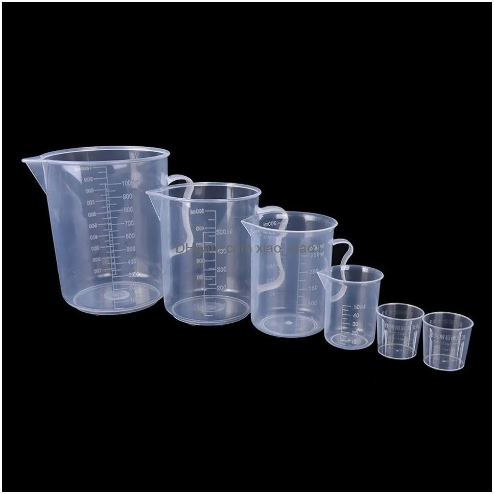20ml / 30ml /50ml /300ml /500ml/1000ml clear plastic graduated measuring cup for baking beaker liquid measure jugcup container
