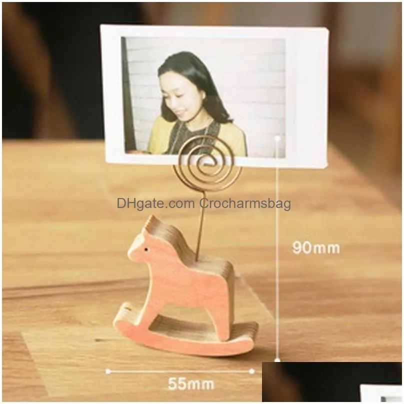 Other Home Decor Birthday Gift And Wedding Favors New Cute Animal Wooden Place Card Holder For Bedroom Decorate Drop Delivery Home Gar Dh5Ku