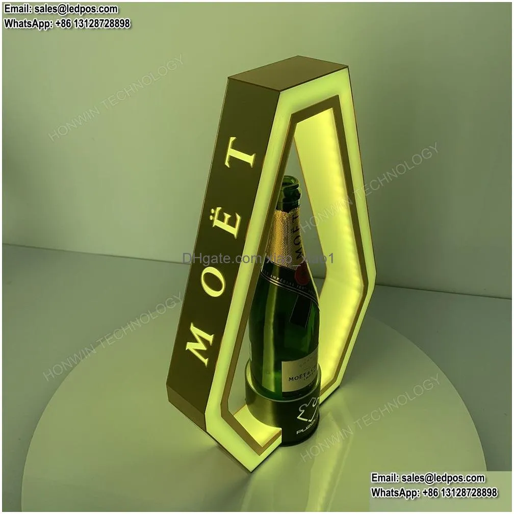 party rechargeable led moet chandon champagne presenter wine rack bottle holder glorifier shelf display stand vip for night club lounge bar
