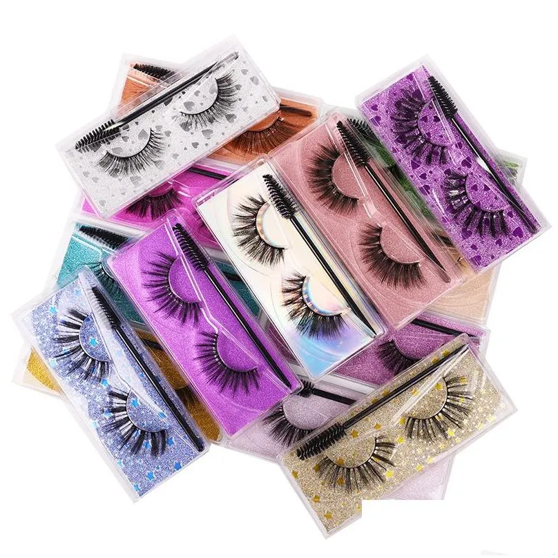 Other Health & Beauty Items 3D False Eyelashes With Eyelash Brush Mascara Brushes Mink Lashes 15 Styles Dramatic Thick Natural Wispy F Dho2B