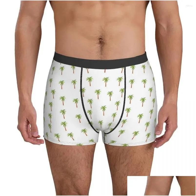 Underpants Palms Pattern Background Cartoons Underwear Vector Art Funny Panties Design Boxer Brief For Men 3D Pouch Large Size