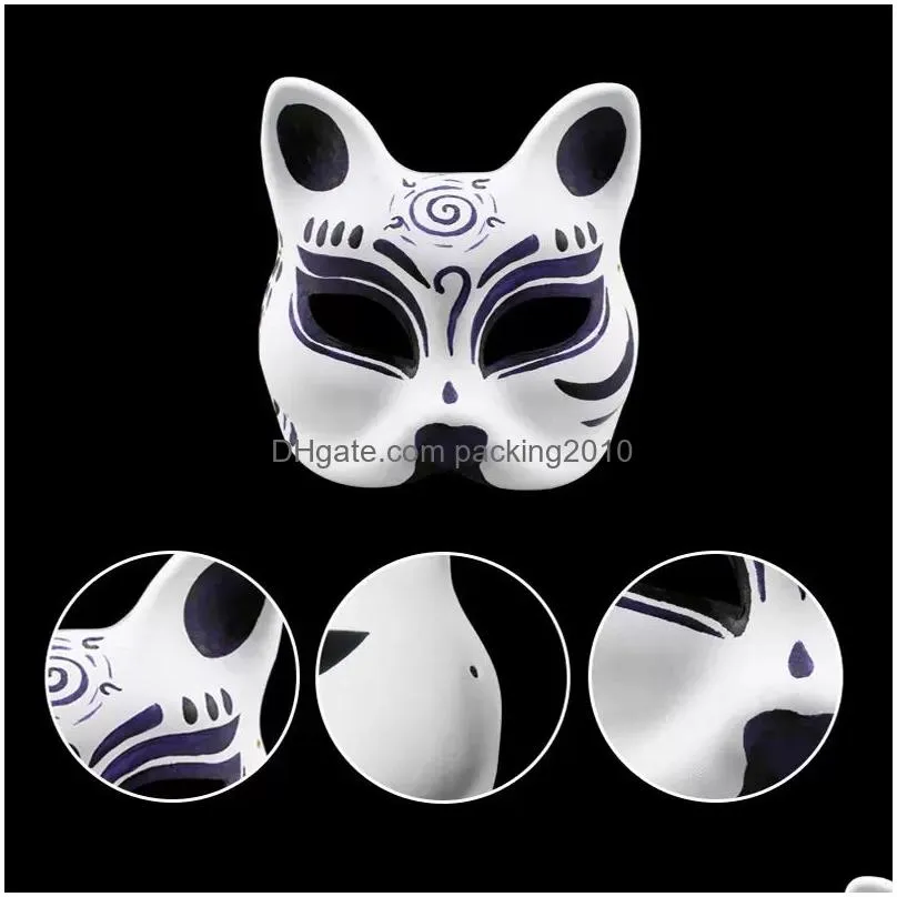 Party Masks Stock Makeup Dance White Masks Embryo Mod Diy Painting Handmade Mask Pp Animal Halloween Festival Party Paper Face Drop De Dhi47