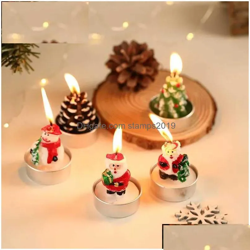 scented candle 3pcs christmas candles santa claus snowmen tin cans candle christmas decorations for home mini candles navidad year