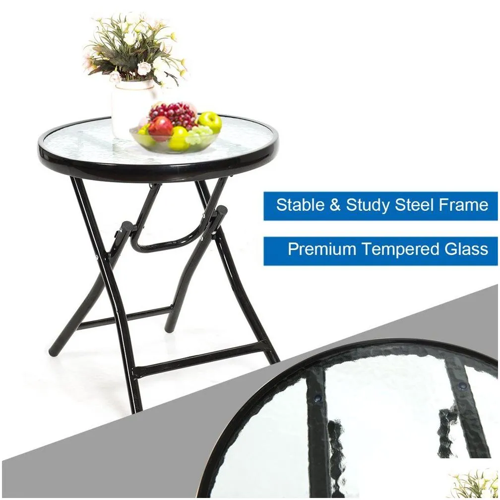 Bistro Set Rocking Chair Cushioned Table Garden BlueSimple and convenient