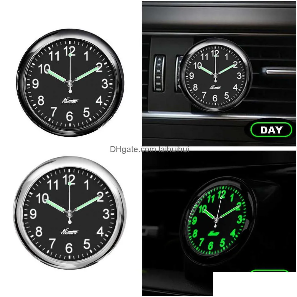 car car clocks fluorescent night vision zinc alloy fashion watches automobile decoration ornaments with firm sticker for motorcycle