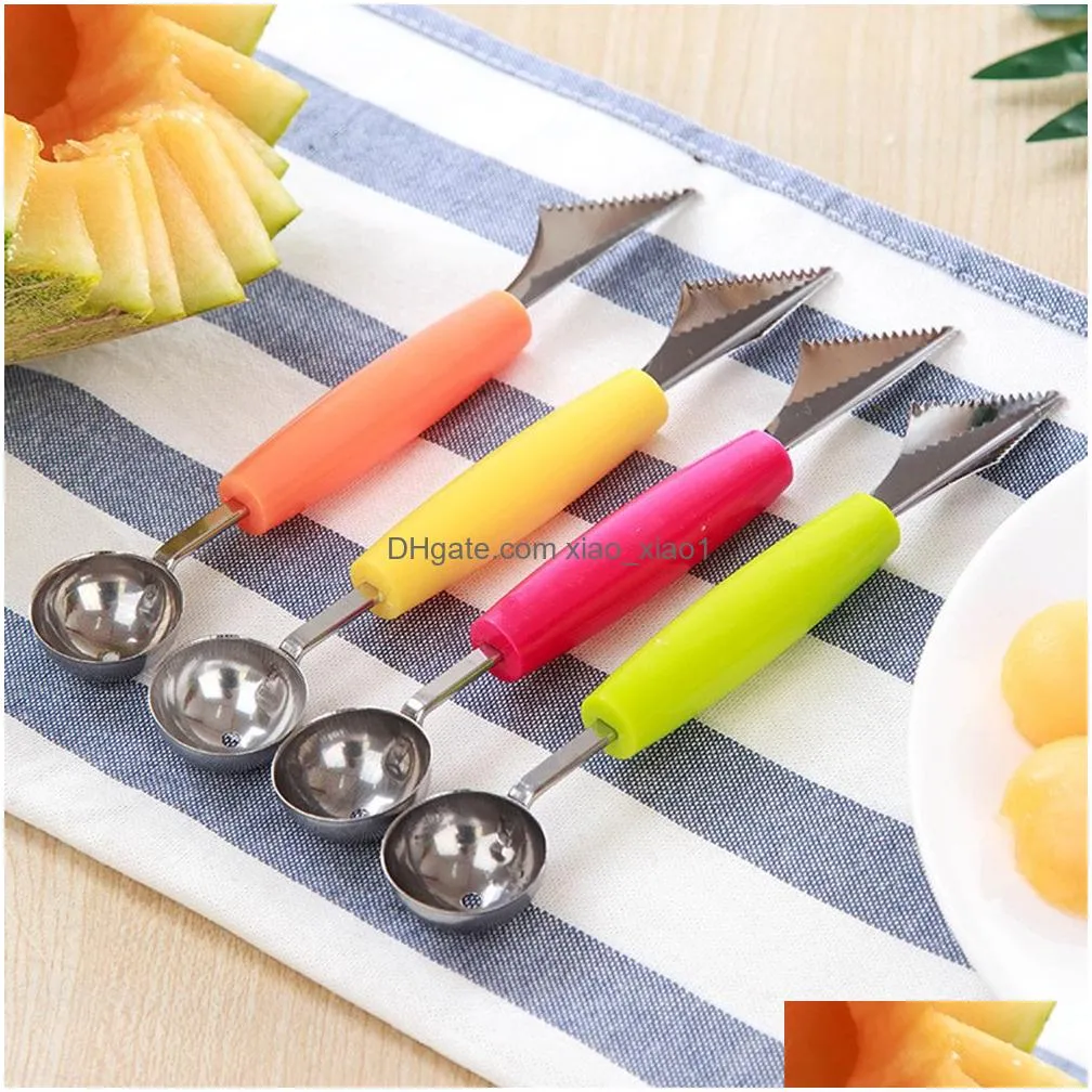 dual-head dig ball scoop spoon baller diy assorted cold dishes tool watermelon melon kitchen accessories knife cutter gadge