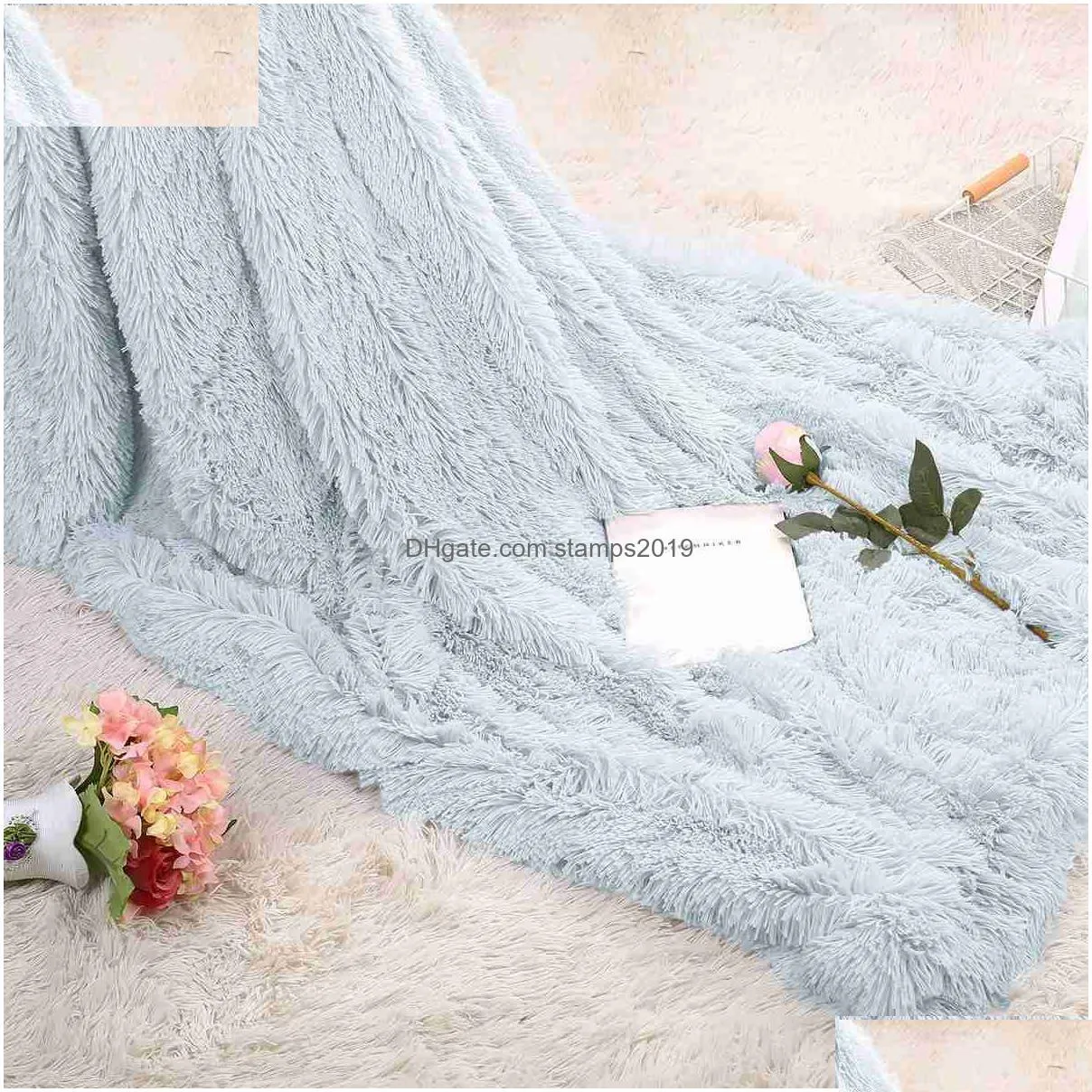 blankets large flannel throw blanket long shaggy plush blanket for couch sofa bed winter warm soft fluffy faux fur bedspread 14