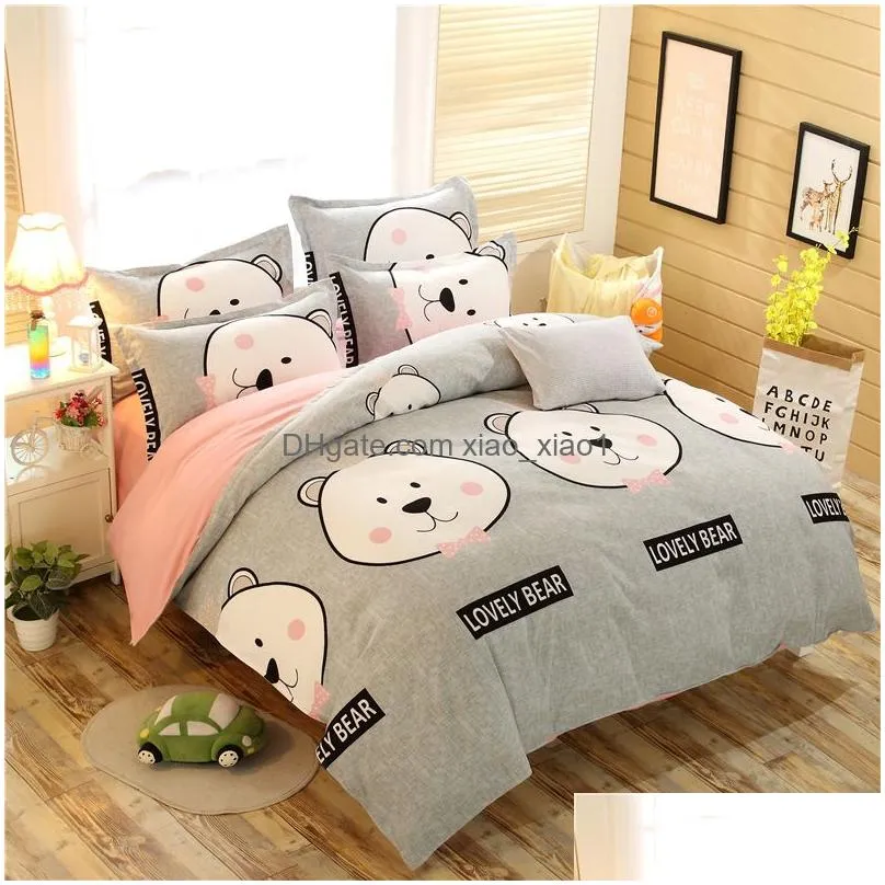 designer bed comforters sets printing high quality 4pcs/set bedding set bed linings duvet cover bed sheet pillowcases cover set