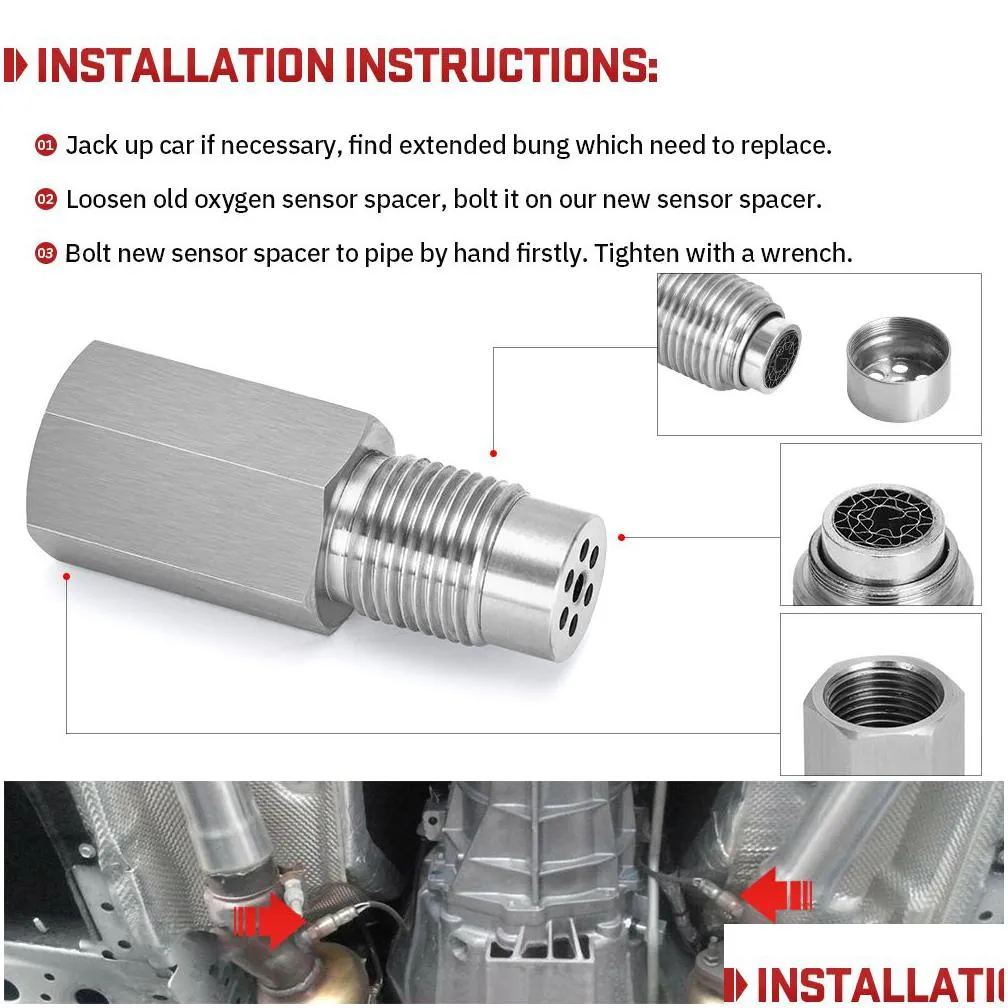 Other Auto Parts Oxygen O2 Sensor Spacer Adapter Bung Catalytic Converter Fix Check Engine Light -Ose03 Drop Delivery Automobiles Moto Dhtes