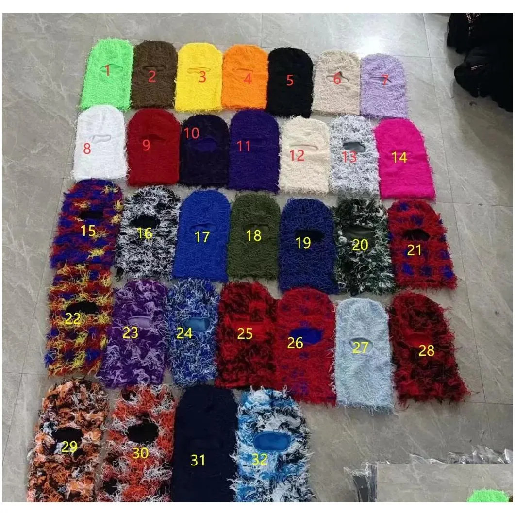 Party Hats Clava Camo Knitted Hats Trending Ski Masks Wind Proof Winter Premium One Size Yeat Shiesty Died Mask Beanie Cap Drop Delive Dhkxd