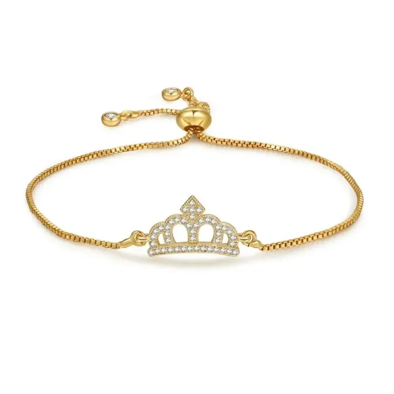 Chain Link Bracelets Cubic Zircon Crystal Cross Crown Infinity 8 Copper Chain Adjustable Charm Bracelet For Women Party Jewelry Drop Otrvb