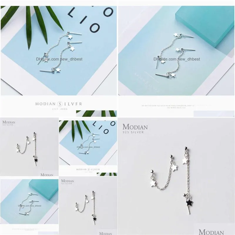 Stud Sale Lovely Stars Chain Sier Stud Earrings For Women Party 925 Sterling Jewelry Fashion Charm Bijoux 210707 Drop Delivery Jewelr Dhw1H