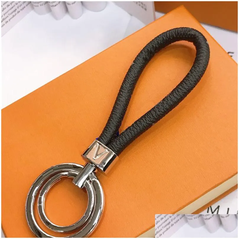 Keychains & Lanyards Designer Keychain For Mens Women Luxury Key Chain Car Buckle Sier Fashion Pendant Classic Keychains Drop Deliver Dhdp0
