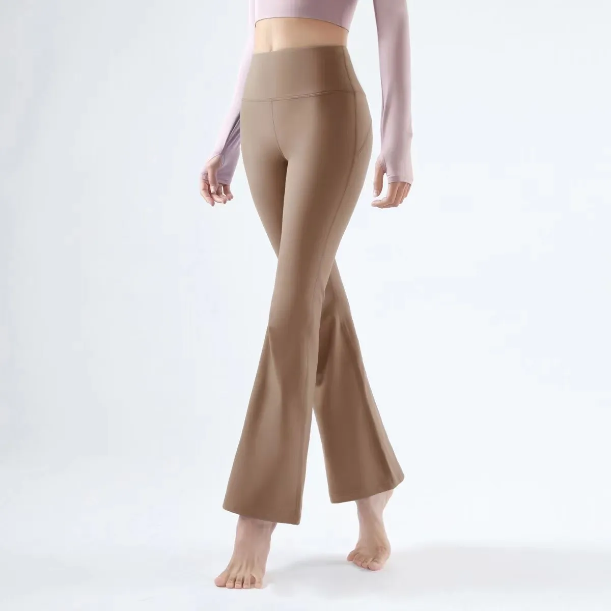 lu Align lulemen women`s high-waisted trousers sports yoga tight bell-bottoms brand LU-official high-end replica