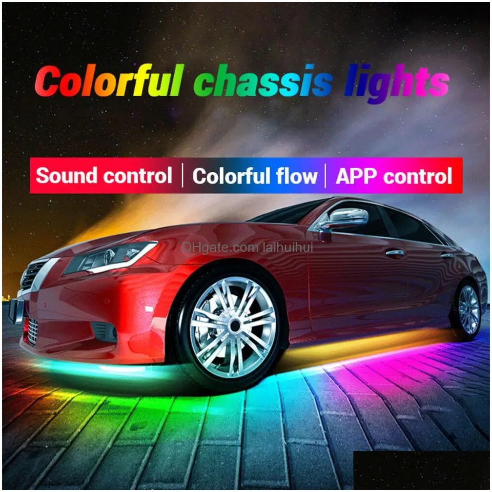  seametal car flexible underglow strip light led underbody remote app control rgb neon lights atmosphere lamp for auto decoration