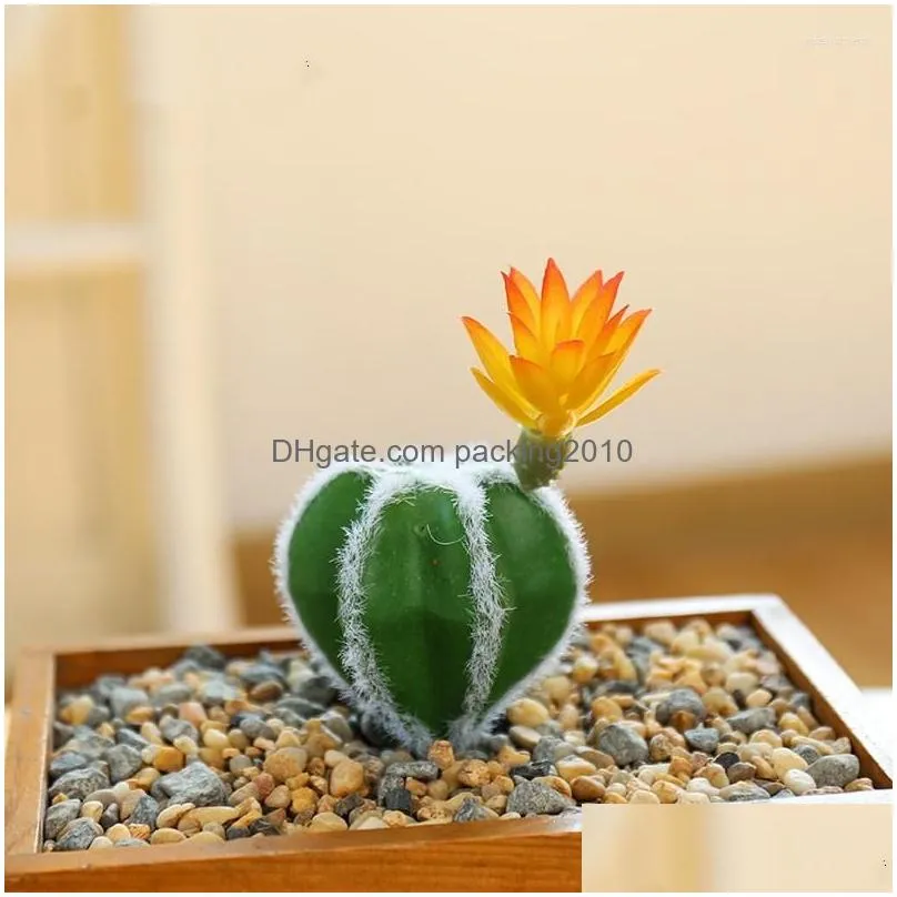Decorative Flowers & Wreaths Decorative Flowers Artificial Plastic Cactus Succents Prickly Pear Potted Plant No Pot Eco-Friendly Simat Dhygf