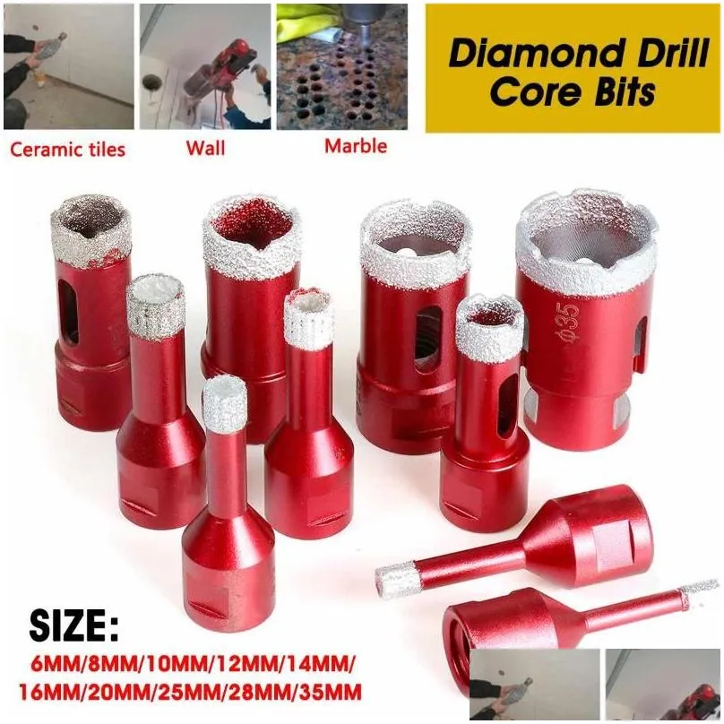 Professional Drill Bits 6mm-35mm Diamond Dry Bit M14 Thread Core Vacuum Braze Drilling Ceramic Granite Marble Tile Hole Saw