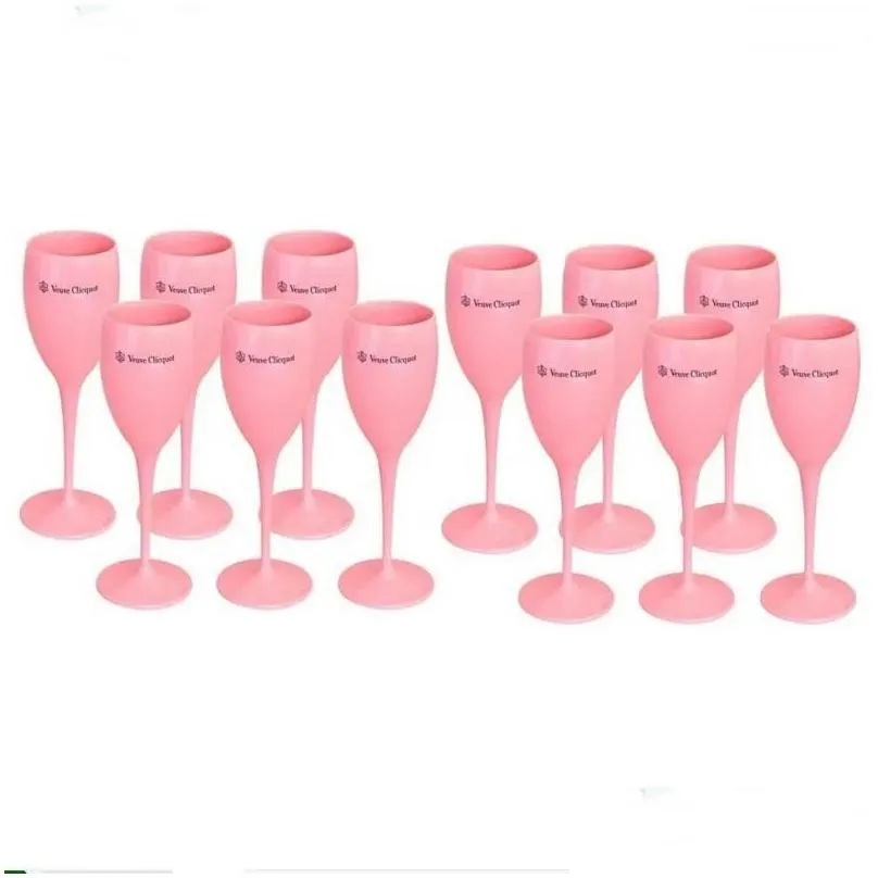 Wine Glasses New Acrylic Veuve Pink Orange Champagne Flutes Wholesale Party Wine Glasses Cups Fy5883 Jy18 Drop Delivery Home Garden Ki Dhbjm