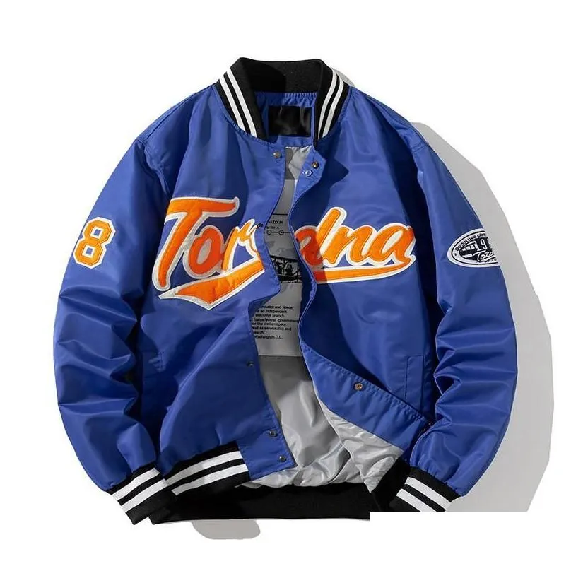 Men`s Jackets Unisex Fashion Hip Hop Varsity Baseball Jacket With Embroidery Spring Autumn Streetwear Letterman Coat Outerwear Tops