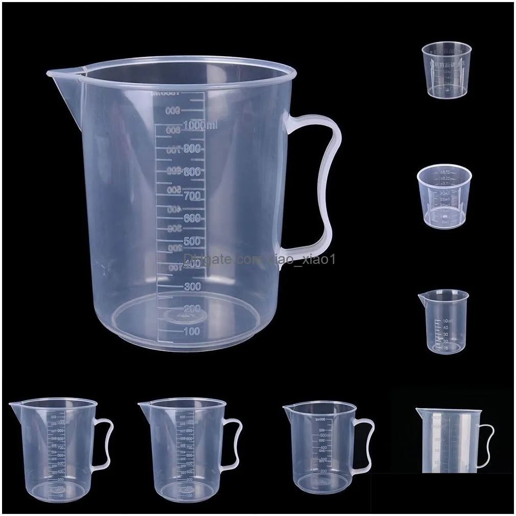 20ml / 30ml /50ml /300ml /500ml/1000ml clear plastic graduated measuring cup for baking beaker liquid measure jugcup container