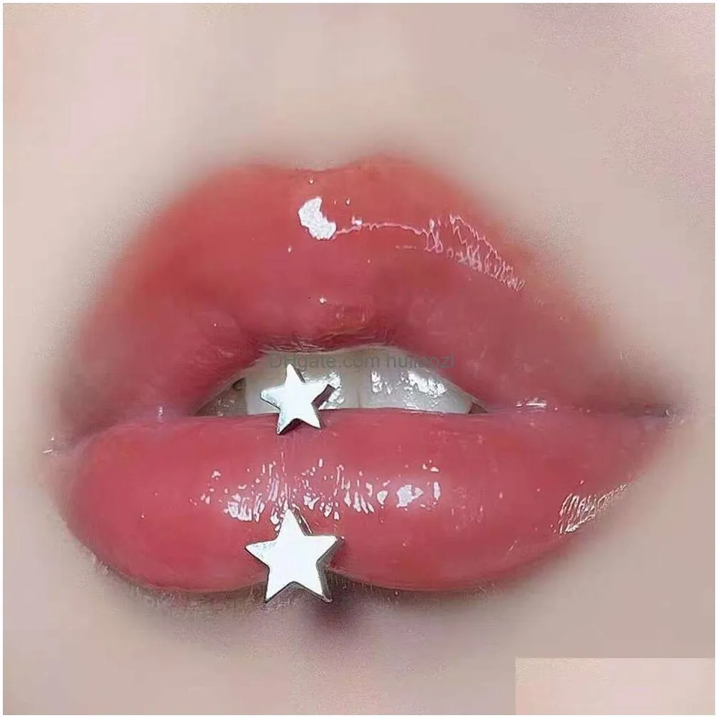 you are also a ring d-shaped external thread star lip spicy girl earbone ear nail