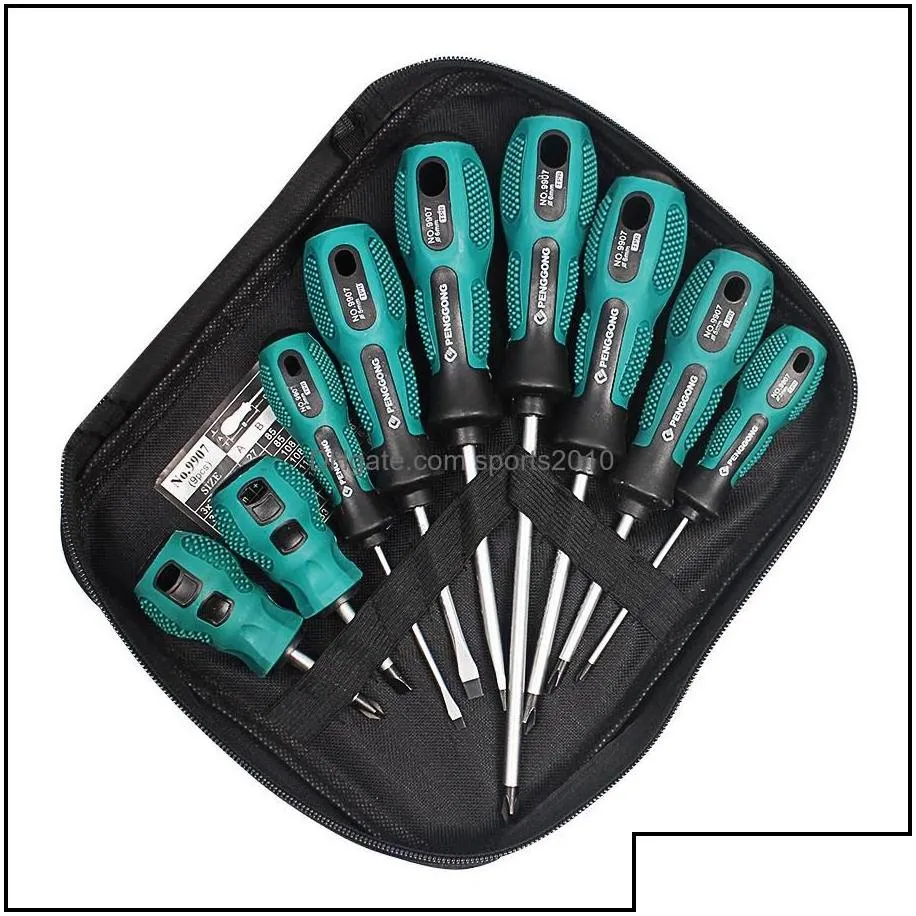 Professional Hand Tool Sets Hilda 9 In 1 Screwdriver Set Mti-Bit Tools Repair Torx Screw Driver Screwdrivers Kit Home Usef Mti Tool H