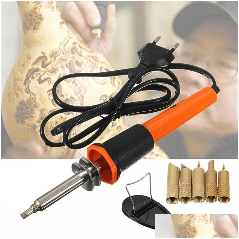 Hand & Power Tool Accessories 110V/220V 30W Electric Soldering Iron Pen Wood Burning Set Pencil Burner With Tips And Eu Plug