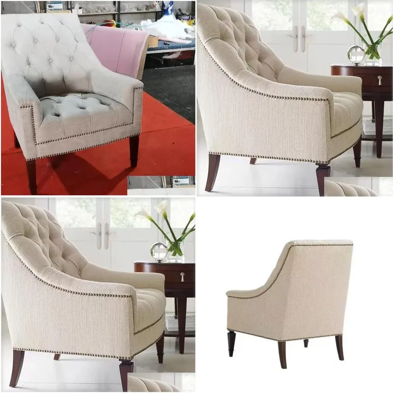 Living room furniture Single sofas Double armrest Natural linen is comfortable and breathable Sizes and colors can be customized