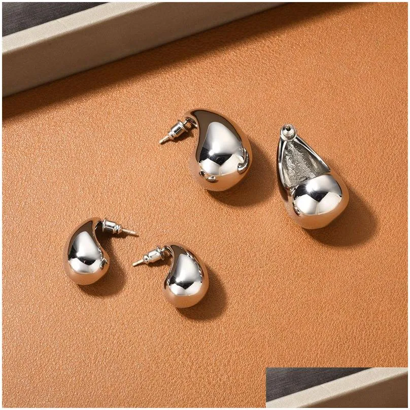 Stud Ins C-Shaped Metal Water Drop Earrings High-End Niche Temperament Fashion Online Celebrity Trendy Charming Jewelry Drop Delivery Dhzby