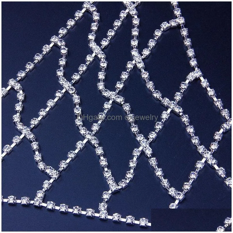 Pendant Necklaces Stonefans Bra Chain Crystal  Jewelry Shiny Chest Harness Bikini Women Necklace Drop T200508298F Drop Deliv Dhlky