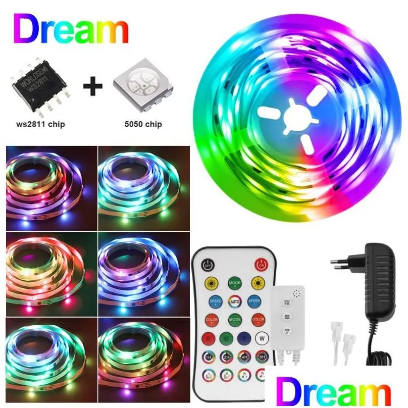 strips ws2811 tuya wifi led strip individually addressable rgbic flexible tape 12v 5m 10m dream color tv backlight lamp decor for room