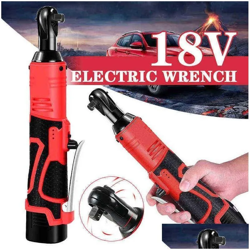 Power Tool Sets 12V/18V Impact Wrench Cordless Rechargeable Electric 3/8 Inch Right Angle Ratchet Wrenches Driver H220510 Drop Deliv