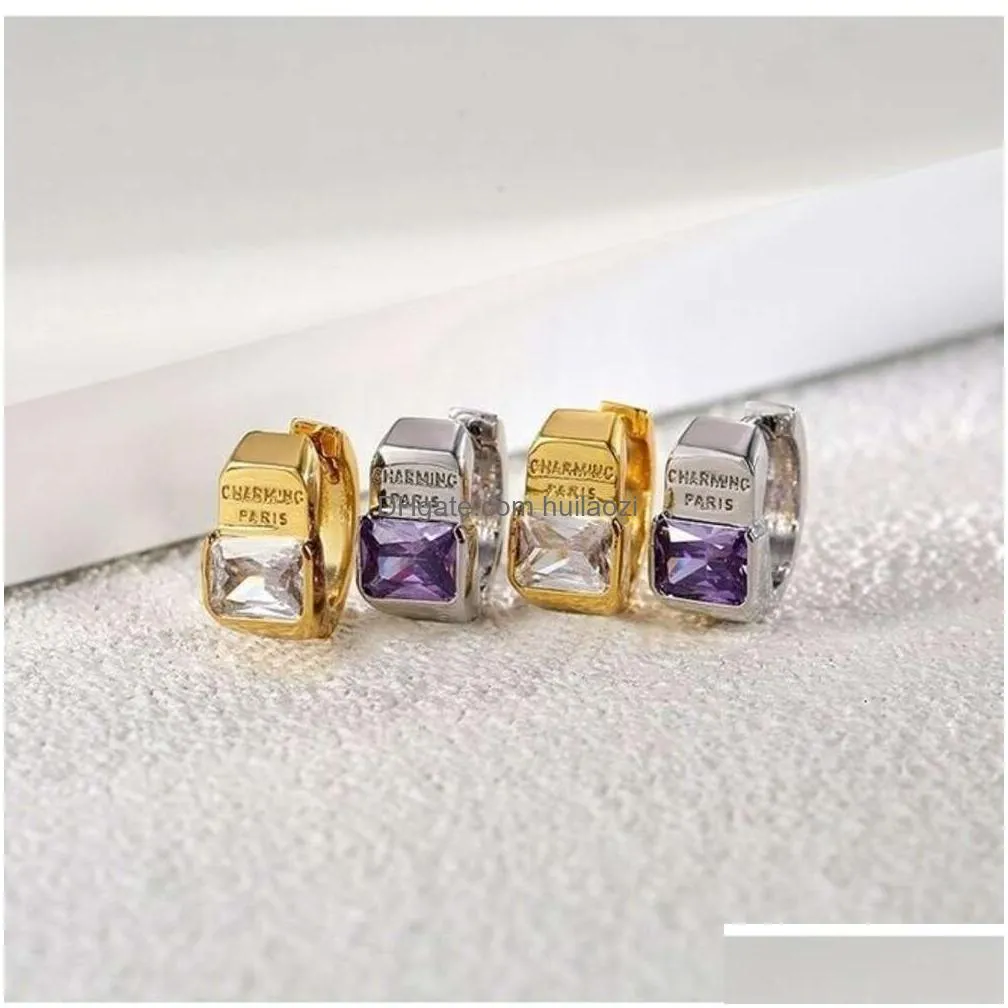 tiktok same style geometric high sense niche fashion accessories zircon earrings korean jewelry cool