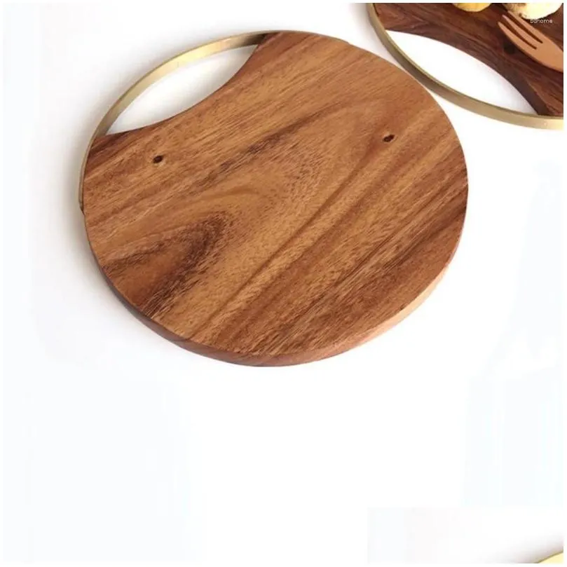 Plates Creative Cutting Board Solid Wood Unpainted Fruit Wooden Kitchen Household Round