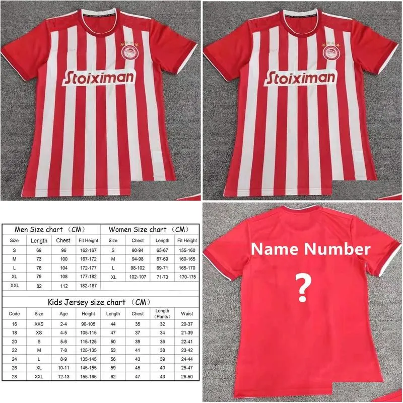 Men`s T-Shirts 21 22 Olympiakos Men Soccer Shirt