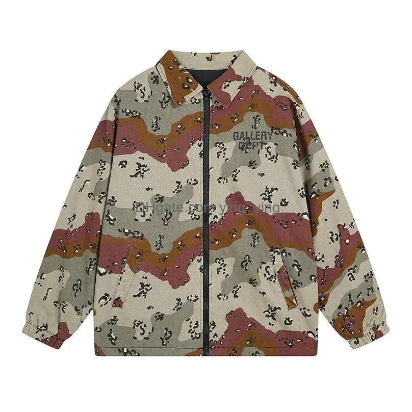 coats letter zip embroidered autumn and winter print jacket camouflage zip jackets