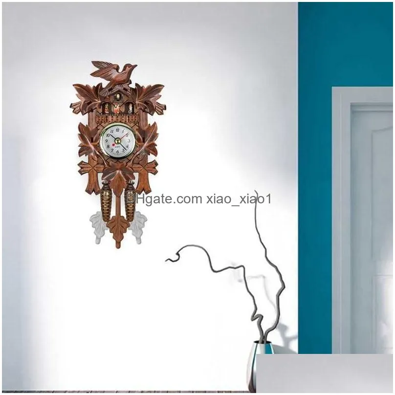 antique wood cuckoo wall clock bird time bell swing alarm watch home decoration h09222393645