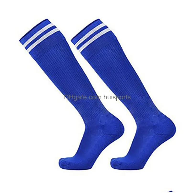 children football socks with striped pattern knee high soccer socks anti slip long stocking trusox outdoor kids sports long towel