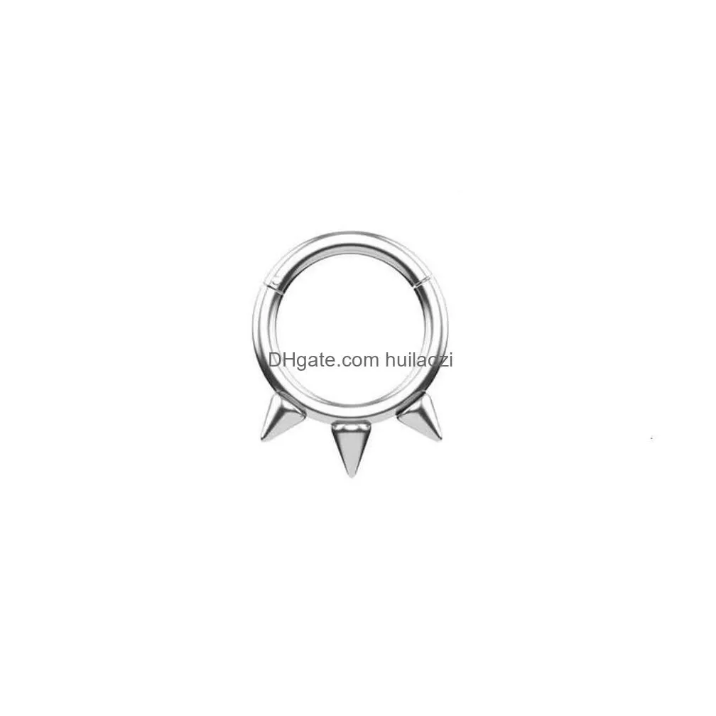 sharp cone closure seamless spicy girl willow rivet horseshoe ring devils ins niche lip nail ear bone