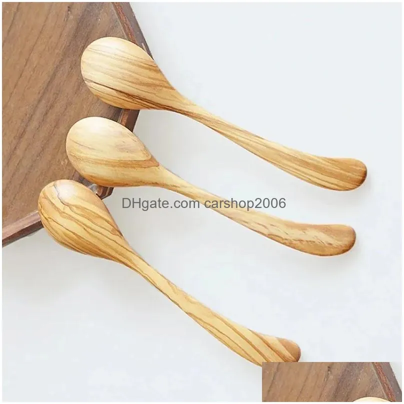 creative japanese style long handle wooden spoons honey spoon olive tableware stirring spoon soup spoon tableware au24