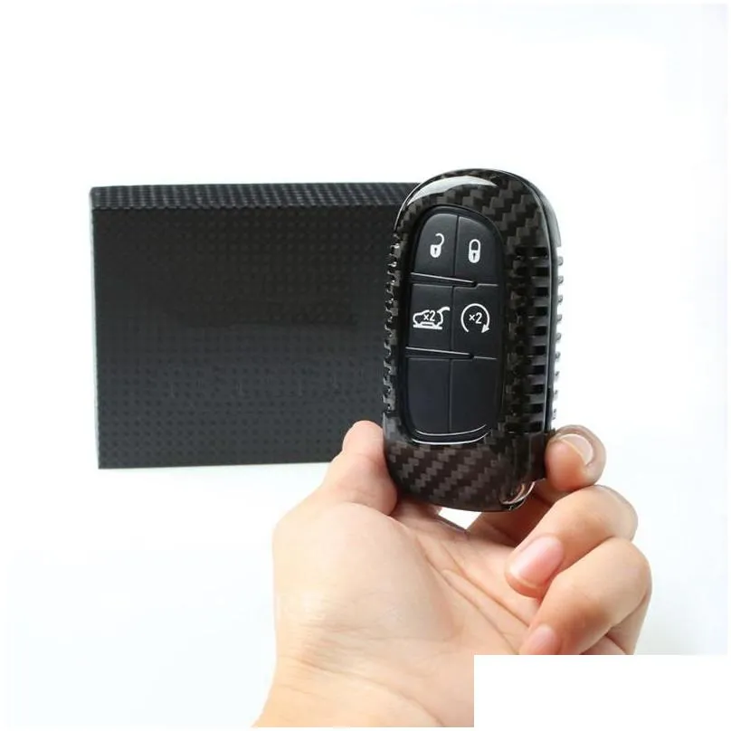 For Jeep Grand Cherokee Renegade Cherokee car-styling Brand New High Quality Carbon fibre remote key Case Cover Holder