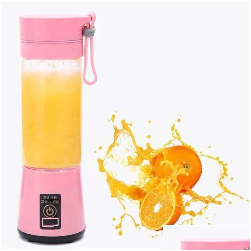 Electric Juicer Portable 4 Blender Rechargeable USB Fruit Vegetable Tools Personal Blender 380ml Outdoor Juicers2996