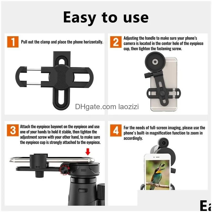 Other Electronics Upgrade Cell Phone Adapter Bracket Clip Mount Soft Rubber Material For Binocar Monocar Spotting Scope Telescope 22 Dh9I8