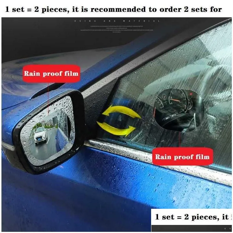 New New 1Pcs Car sticker Rainproof Film for Car Rearview Mirror Rain Film Clear sight in rainy days Anti-glare Auto film