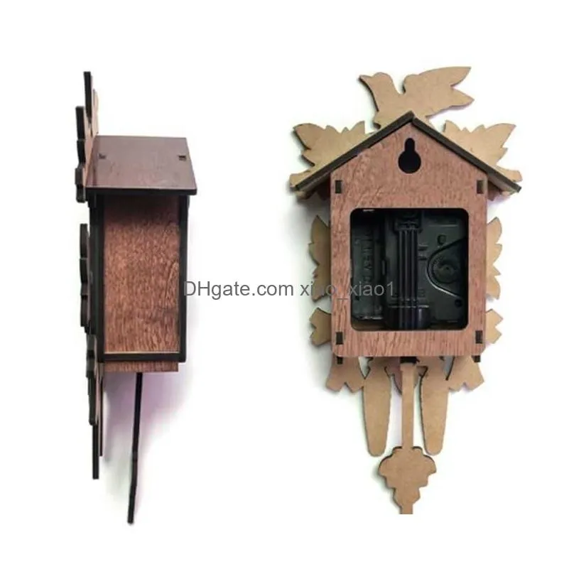 antique wood cuckoo wall clock bird time bell swing alarm watch home decoration h09222393645