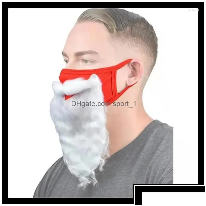 Christmas Decorations Decoration Creative Santa Claus Beard Masks Adt Unisex Reusable Face Ers For Xmas Cosplay Party Drop Delivery