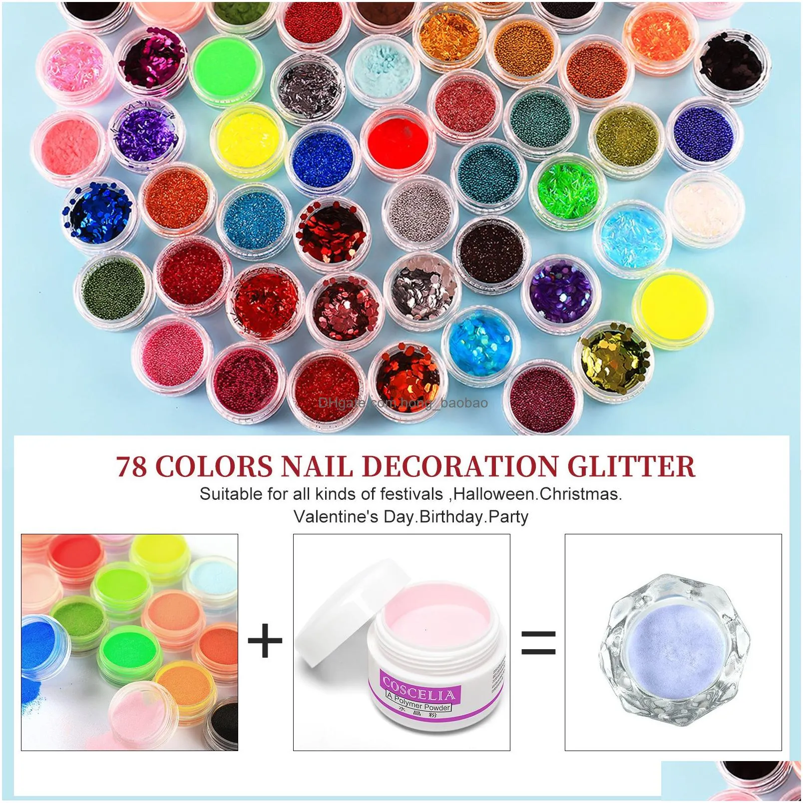 nail art kits acrylic kit with glitter powder liquid monomer for nails professional set brush manicure tools us warehouse 230921