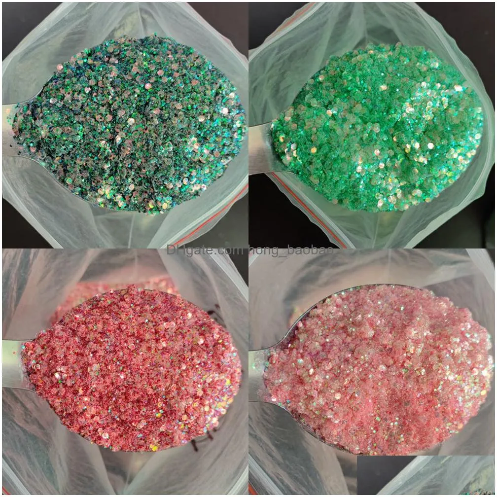 stickers decals wholesale mixed size holographic nails sequins glitter manicure 3d flakes paillettes nail art decorations 230703