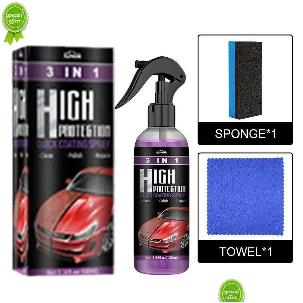 New High Protection Ceramic Car Wash Fortify 3 In 1 Quick Coat Polish Sealer Spray Car Nano Ceramic Coating Polishing Spraying Wax